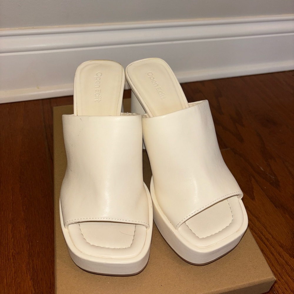 Open Edit Chunky White Heel